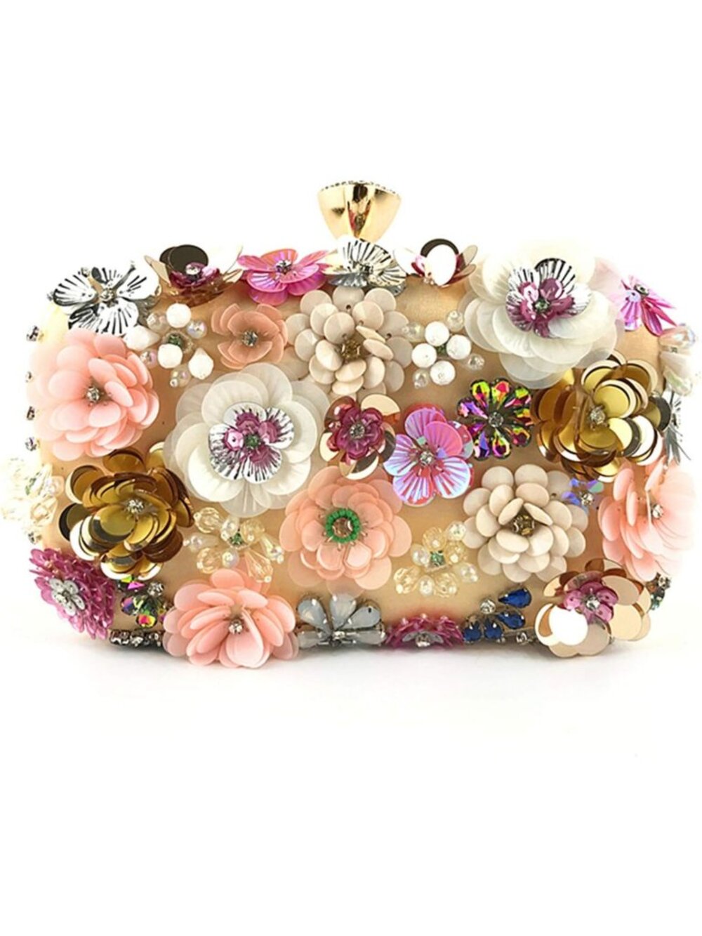 〽️Women's Gold Flower Clutch Purse Evening Handbag Chain Strap Shoulder Bag